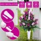 Artificial Cemetery & Memorial Flowers with Vase – Purple Silk Rose Gravesite Bouquet, Outdoor All-Weather Grave Decoration, Long-Lasting Memorial Arrangement (2 Bouquets)